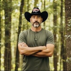 SLA Medium Black Suede Cowboy Hat Western Rare USFL Football Newport